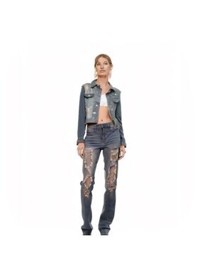 PacSun Women’s Indigo Blue Destroyed Jeggings Jeans